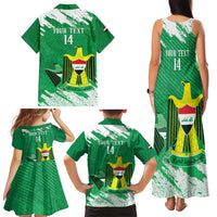 Iraq Football Custom Family Matching Tank Maxi Dress and Hawaiian Shirt Come On Lions of Mesopotamia