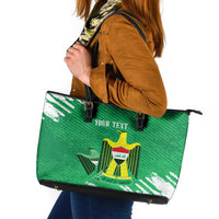 Iraq Football Custom Leather Tote Bag Come On Lions of Mesopotamia