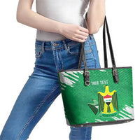 Iraq Football Custom Leather Tote Bag Come On Lions of Mesopotamia