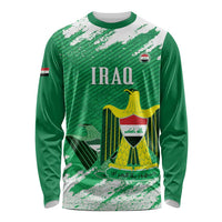 Iraq Football Custom Long Sleeve Shirt Come On Lions of Mesopotamia
