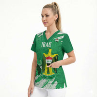 Iraq Football Custom Scrub Top Come On Lions of Mesopotamia