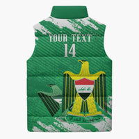 Iraq Football Custom Sleeveless Puffer Jacket Come On Lions of Mesopotamia