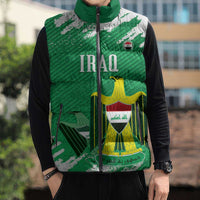 Iraq Football Custom Sleeveless Puffer Jacket Come On Lions of Mesopotamia