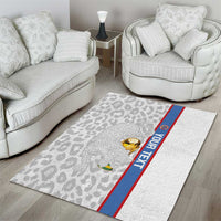 DR Congo Football Custom Area Rug Come On Leopards White Color