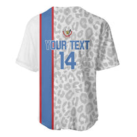 DR Congo Football Custom Baseball Jersey Come On Leopards White Color