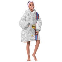 DR Congo Football Custom Kid Wearable Blanket Hoodie Come On Leopards White Color