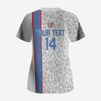 DR Congo Football Custom Scrub Top Come On Leopards White Color