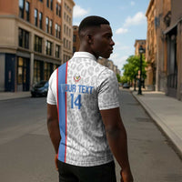 DR Congo Football Custom Zipper Polo Shirt Come On Leopards White Color