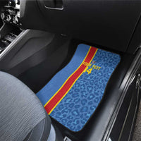 DR Congo Football Custom Car Mats Come On Leopards Blue Color