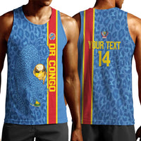 DR Congo Football Custom Men Tank Top Come On Leopards Blue Color