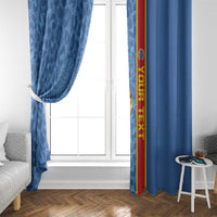 DR Congo Football Custom Window Curtain Come On Leopards Blue Color