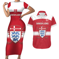 Custom Denmark Hockey Couples Matching Short Sleeve Bodycon Dress and Hawaiian Shirt Go Danish Lions - Wonder Print Shop
