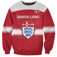 Custom Denmark Hockey Sweatshirt Go Danish Lions - Wonder Print Shop