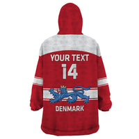 Custom Denmark Hockey Wearable Blanket Hoodie Go Danish Lions - Wonder Print Shop