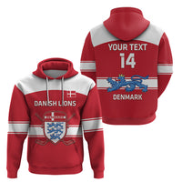 Custom Denmark Hockey Zip Hoodie Go Danish Lions - Wonder Print Shop