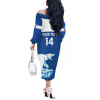 Custom Norway Hockey Off The Shoulder Long Sleeve Dress Go Norge Polar - Wonder Print Shop