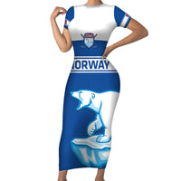 Custom Norway Hockey Short Sleeve Bodycon Dress Go Norge Polar - Wonder Print Shop