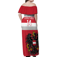 Custom Austria Hockey Family Matching Off Shoulder Maxi Dress and Hawaiian Shirt Go Osterreich Eagles - Wonder Print Shop