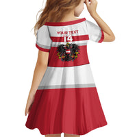 Custom Austria Hockey Family Matching Short Sleeve Bodycon Dress and Hawaiian Shirt Go Osterreich Eagles - Wonder Print Shop