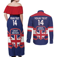 Custom Great Britain Hockey Couples Matching Off Shoulder Maxi Dress and Long Sleeve Button Shirt Go GB Team - Wonder Print Shop