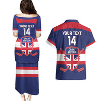 Custom Great Britain Hockey Couples Matching Puletasi and Hawaiian Shirt Go GB Team - Wonder Print Shop