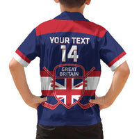 Custom Great Britain Hockey Family Matching Off Shoulder Short Dress and Hawaiian Shirt Go GB Team - Wonder Print Shop