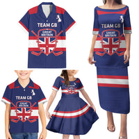 Custom Great Britain Hockey Family Matching Puletasi and Hawaiian Shirt Go GB Team - Wonder Print Shop