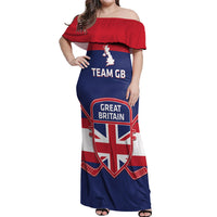 Custom Great Britain Hockey Off Shoulder Maxi Dress Go GB Team - Wonder Print Shop