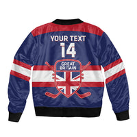 Custom Great Britain Hockey Sleeve Zip Bomber Jacket Go GB Team - Wonder Print Shop