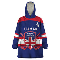 Custom Great Britain Hockey Wearable Blanket Hoodie Go GB Team - Wonder Print Shop