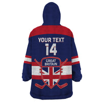 Custom Great Britain Hockey Wearable Blanket Hoodie Go GB Team - Wonder Print Shop