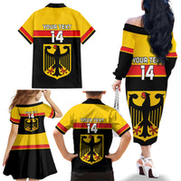 Custom Germany Hockey Family Matching Off The Shoulder Long Sleeve Dress and Hawaiian Shirt Go German Bearers of the Eagle - Wonder Print Shop