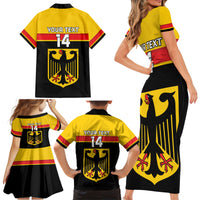 Custom Germany Hockey Family Matching Short Sleeve Bodycon Dress and Hawaiian Shirt Go German Bearers of the Eagle - Wonder Print Shop
