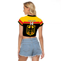 Custom Germany Hockey Raglan Cropped T Shirt Go German Bearers of the Eagle - Wonder Print Shop