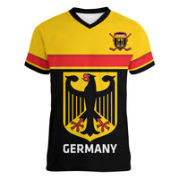 Custom Germany Hockey Women V-Neck T-Shirt Go German Bearers of the Eagle - Wonder Print Shop