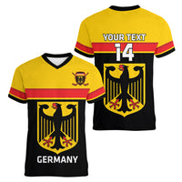 Custom Germany Hockey Women V-Neck T-Shirt Go German Bearers of the Eagle - Wonder Print Shop