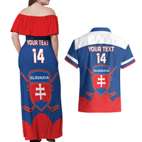Custom Slovakia Hockey Couples Matching Off Shoulder Maxi Dress and Hawaiian Shirt Go Slovak Our Boys - Wonder Print Shop