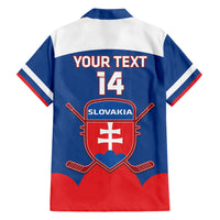 Custom Slovakia Hockey Family Matching Short Sleeve Bodycon Dress and Hawaiian Shirt Go Slovak Our Boys - Wonder Print Shop
