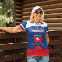 Custom Slovakia Hockey Women Polo Shirt Go Slovak Our Boys - Wonder Print Shop