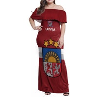 Custom Latvia Hockey Family Matching Off Shoulder Maxi Dress and Hawaiian Shirt 2024 Go Latvija - Wonder Print Shop