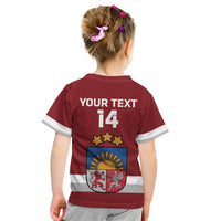 Custom Latvia Hockey Kid T Shirt 2024 Go Latvija - Wonder Print Shop