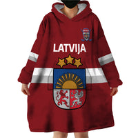 Custom Latvia Hockey Wearable Blanket Hoodie 2024 Go Latvija - Wonder Print Shop