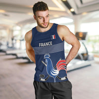 Custom France Hockey Men Tank Top Francaise Gallic Rooster - Wonder Print Shop