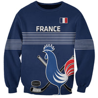 Custom France Hockey Sweatshirt Francaise Gallic Rooster - Wonder Print Shop