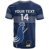 Custom France Hockey T Shirt Francaise Gallic Rooster - Wonder Print Shop