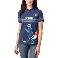 Custom France Hockey Women Polo Shirt Francaise Gallic Rooster - Wonder Print Shop