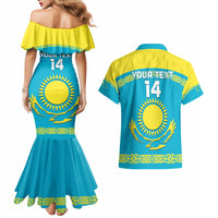 Custom Kazakhstan Hockey Couples Matching Mermaid Dress and Hawaiian Shirt 2024 Go Kazakh - Wonder Print Shop