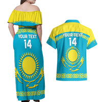 Custom Kazakhstan Hockey Couples Matching Off Shoulder Maxi Dress and Hawaiian Shirt 2024 Go Kazakh - Wonder Print Shop