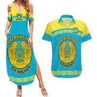 Custom Kazakhstan Hockey Couples Matching Summer Maxi Dress and Hawaiian Shirt 2024 Go Kazakh - Wonder Print Shop