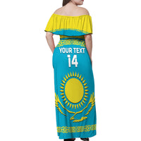 Custom Kazakhstan Hockey Family Matching Off Shoulder Maxi Dress and Hawaiian Shirt 2024 Go Kazakh - Wonder Print Shop